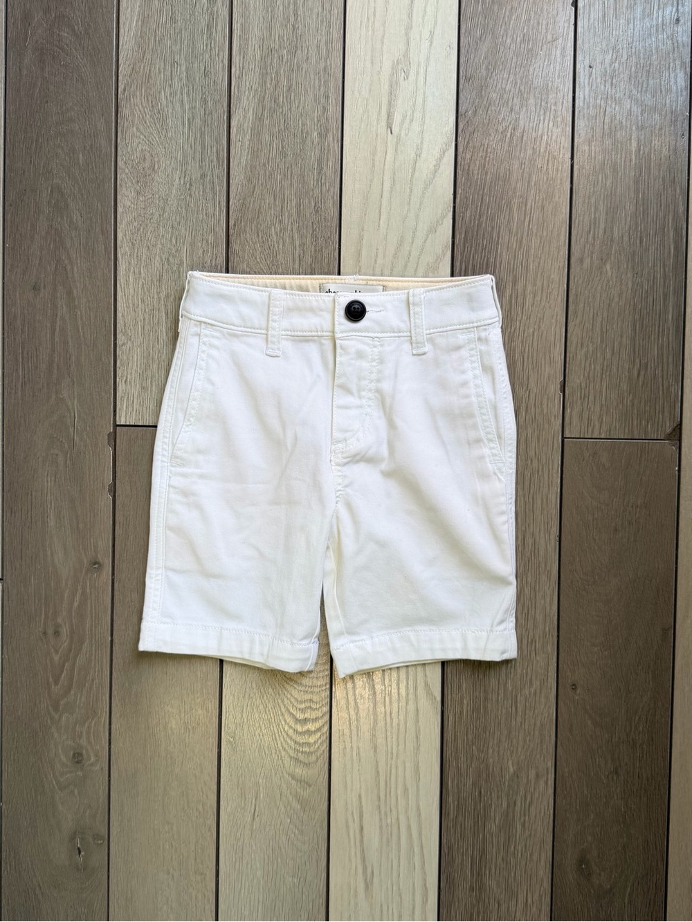 abercrombie kids White Flat Front Chino Shorts